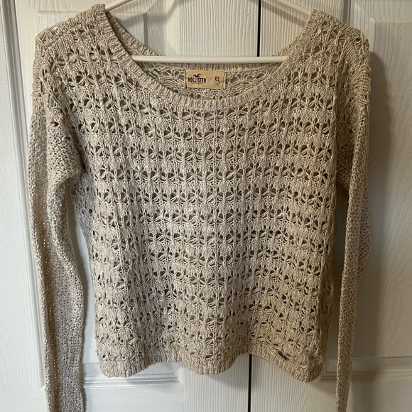 Hollister Crochet Cream Sweater, XS - Picture 1 of 5